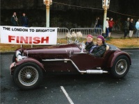 Nick and The Boss finish in the London - Brighton Rally 2011